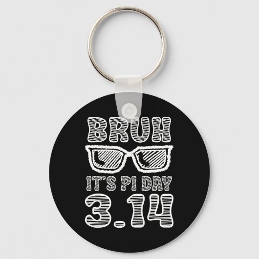 Bruh Pi日3.14 Pi記号Pi日おもしろい先生M キーホルダー (正面)