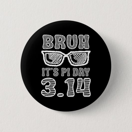 Bruh Pi日3.14 Pi記号Pi日おもしろい先生M 缶バッジ (正面)