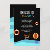 Bruh Pool Party Birthday サンキューカード (正面/裏面)