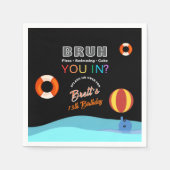 Bruh Pool Party Birthday  スタンダードカクテルナプキン (正面)