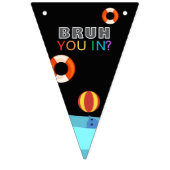 Bruh Pool Party Birthday  バンティングフラッグ (第1の旗)