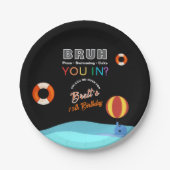 Bruh Pool Party Birthday  ペーパープレート (正面)