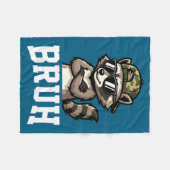 Bruh Raccoon Camo Hat Funny Youth Teens Kids Slang フリースブランケット (正面(横))