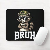 Bruh Raccoon Camo Hat Funny Youth Teens Kids Slang マウスパッド (マウス)