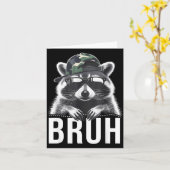 Bruh Raccoon Trash Racoon Camo Hat Youth Teens Kid カード (黄色い花)