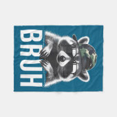 Bruh Raccoon Trash Racoon Camo Hat Youth Teens Kid フリースブランケット (正面(横))