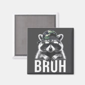 Bruh Raccoon Trash Racoon Camo Hat Youth Teens Kid マグネット (正面/裏面)