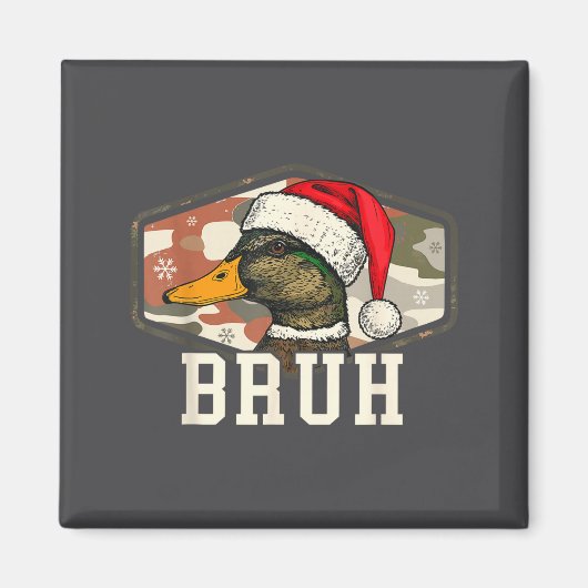 Bruh Santa Duck Hunting Camo Hat Men Women Kids Xm マグネット (正面)