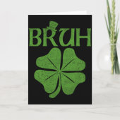 Bruh Shamrock Clover St Patricks Day Men Boy Kid T カード (正面)