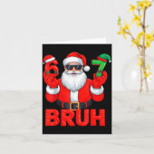 Bruh Six Seven 67 Meme 6 7 Elf Santa Christmas  カード (黄色い花)