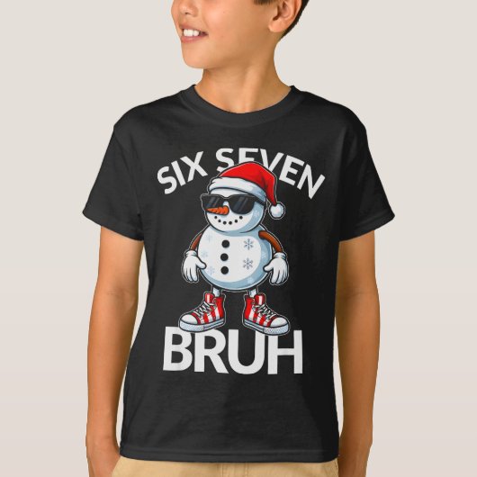 Bruh Six Seven 6 7 メメクリスマス おもしろ Xmas メンズ  Tシャツ (正面)