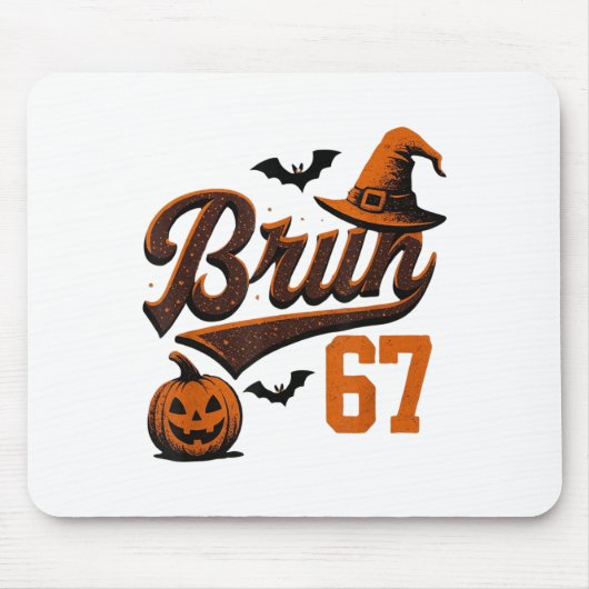 Bruh Six Seven Halloween 6-7 Funny Ghost Slang Fal マウスパッド (正面)