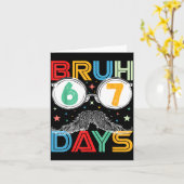 Bruh Sixty Seven Days Funny 6 7 School Kid Milesto カード (黄色い花)