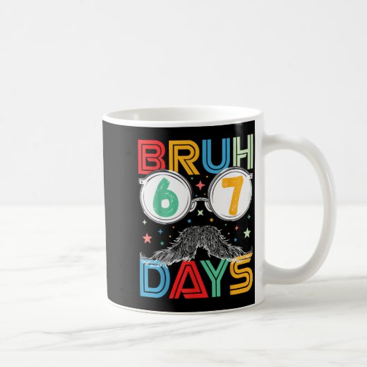 Bruh Sixty Seven Days Funny 6 7 School Kid Milesto コーヒーマグカップ (右)