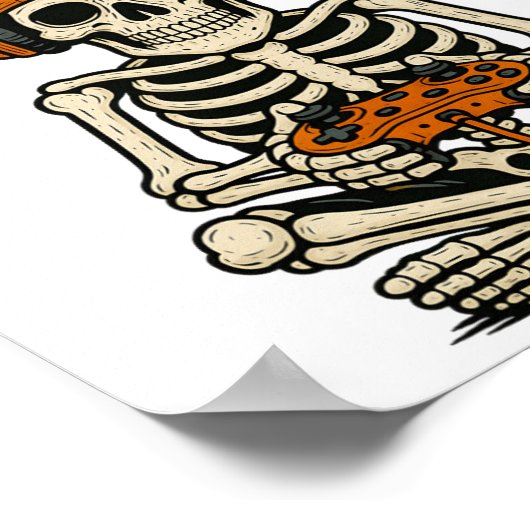 Bruh Skeleton Gamer Funny Halloween Video Gaming B ポスター (角)