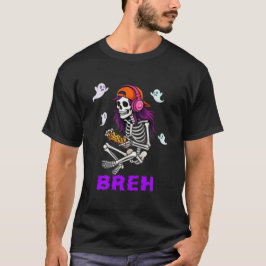Bruh Skeleton Gamer Halloween Gaming Boys Kids Tシャツ