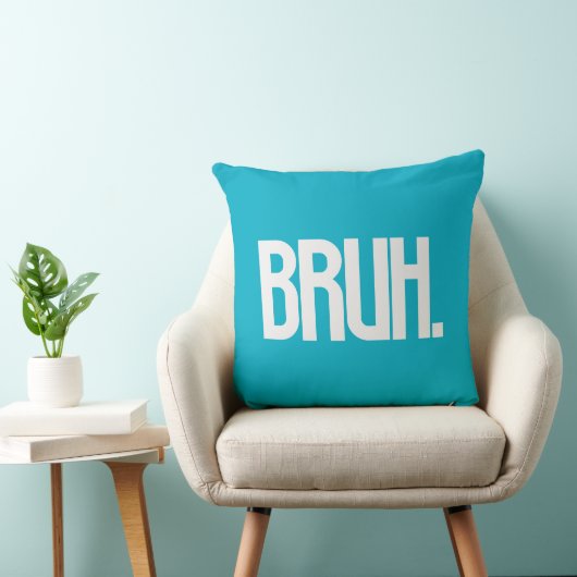 BRUH. Slang Typography Throw Pillow | Funny Bro クッション (椅子)