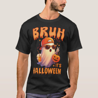 Bruh Spooky Ghost Halloween Kids Toodlers Tシャツ