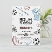 Bruh Sports Birthday Game Time Party Invitation 招待状 (スタンド正面)
