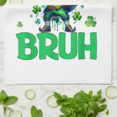 Bruh St Patricks Day キッチンタオル (折り畳み)