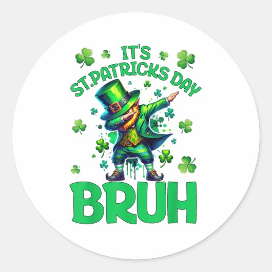 Bruh St Patricks Day ラウンドシール (正面)