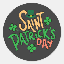 Bruh St Patricks Day Boys Kids Saint Patricks Day ラウンドシール