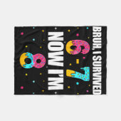 Bruh survived 6 7 six seven i’m 8 years old 8th フリースブランケット (正面(横))