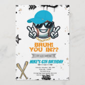 Bruh Teen baseball Party Invitation 招待状 (正面)