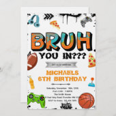 Bruh Teen Birthday Party Invitation 招待状 (正面/裏面)