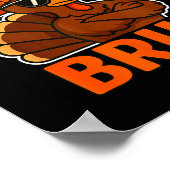 Bruh Thanksgiving Turkey Gobble Shirt Kids Teens B ポスター (角)