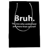 Bruh Typography Bruh ミディアムペーパーバッグ (正面)