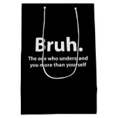 Bruh Typography Bruh ミディアムペーパーバッグ (裏面)
