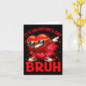 Bruh Valentines Day Boys Kids Funny Heart Valentin カード (黄色い花)