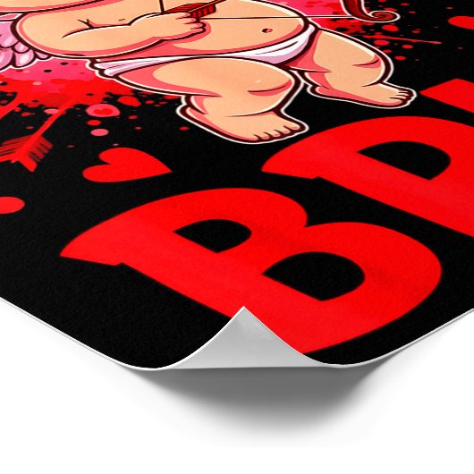 Bruh Valentines Day Boys Kids Funny Heart Valentin ポスター (角)