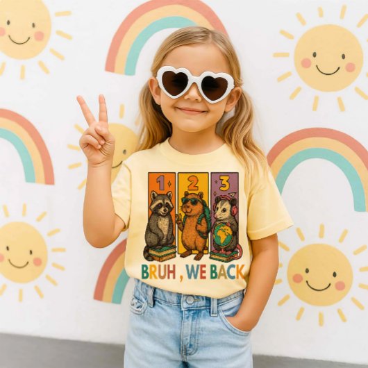 Bruh WeバックラクーンCapybara Opossumスクールバック Tシャツ