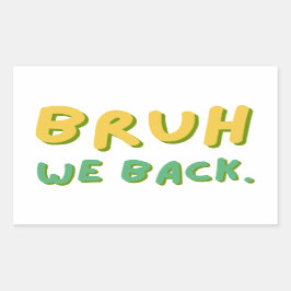 Bruh Weバック先生、新学期、教室 長方形シール
