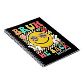 Bruh Weバック1年生かわいいスマイル顔Groovy ノートブック (右側)