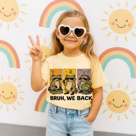 Bruh We Back アライグマ | レトロな動物好きのためのスクールグッズ Tシャツ