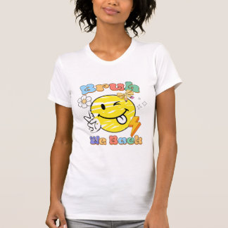 Bruh We Back グルービー スマイルフェイス バックトゥスクール Tシャツ