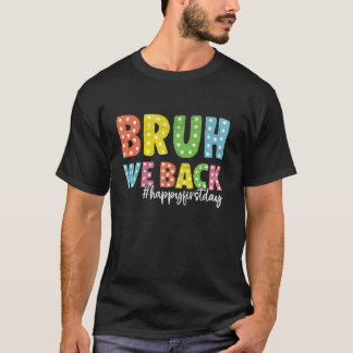 Bruh We Back 先生 レトロな学校用品 男の子用 Tシャツ