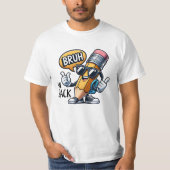 Bruh We Back、学校が始まる先生 Tシャツ (正面)