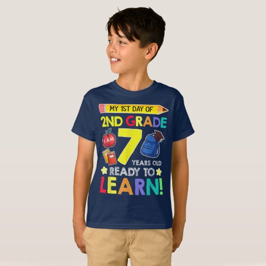 Bruh We Back 2年生 バックトゥスクール セカンドグレード Tシャツ (正面フル)