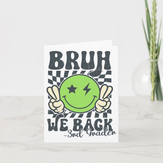 Bruh We Back 3年生 笑顔の先生のバックトゥー カード (正面)