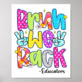 Bruh We Back Educators Leopard Back To School ポスター (正面)