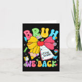 Bruh We Back First Grade Pencil Bow Back To School カード (正面)