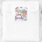 Bruh We Back Funny Back to School Kindergarten スクエアシール (バッグ)