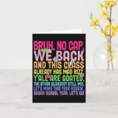 Bruh We Back No Cap Teachers Back To School Gen A  カード (黄色い花)