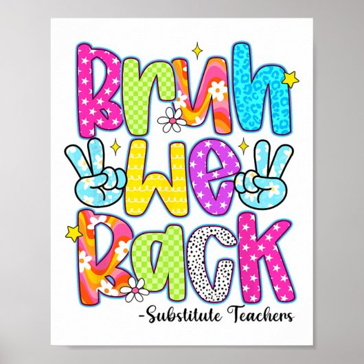 Bruh We Back Substitute Teachers Leopard Back To S ポスター (正面)