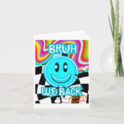 Bruh We Back Teachers Retro Back To School Boys Gi カード (正面)