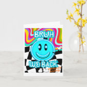 Bruh We Back Teachers Retro Back To School Boys Gi カード (黄色い花)